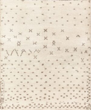 Ivory Mid Century Vintage Moroccan Carpet 47944 Nazmiyal Antique Rugs
