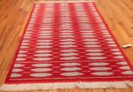 mid century vintage double sided swedish rug 47788 dark Nazmiyal