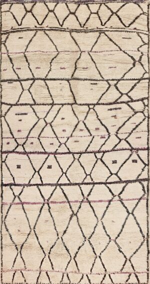 Vintage Beni Ourain Rug From Morocco 47899 Detail/Large View