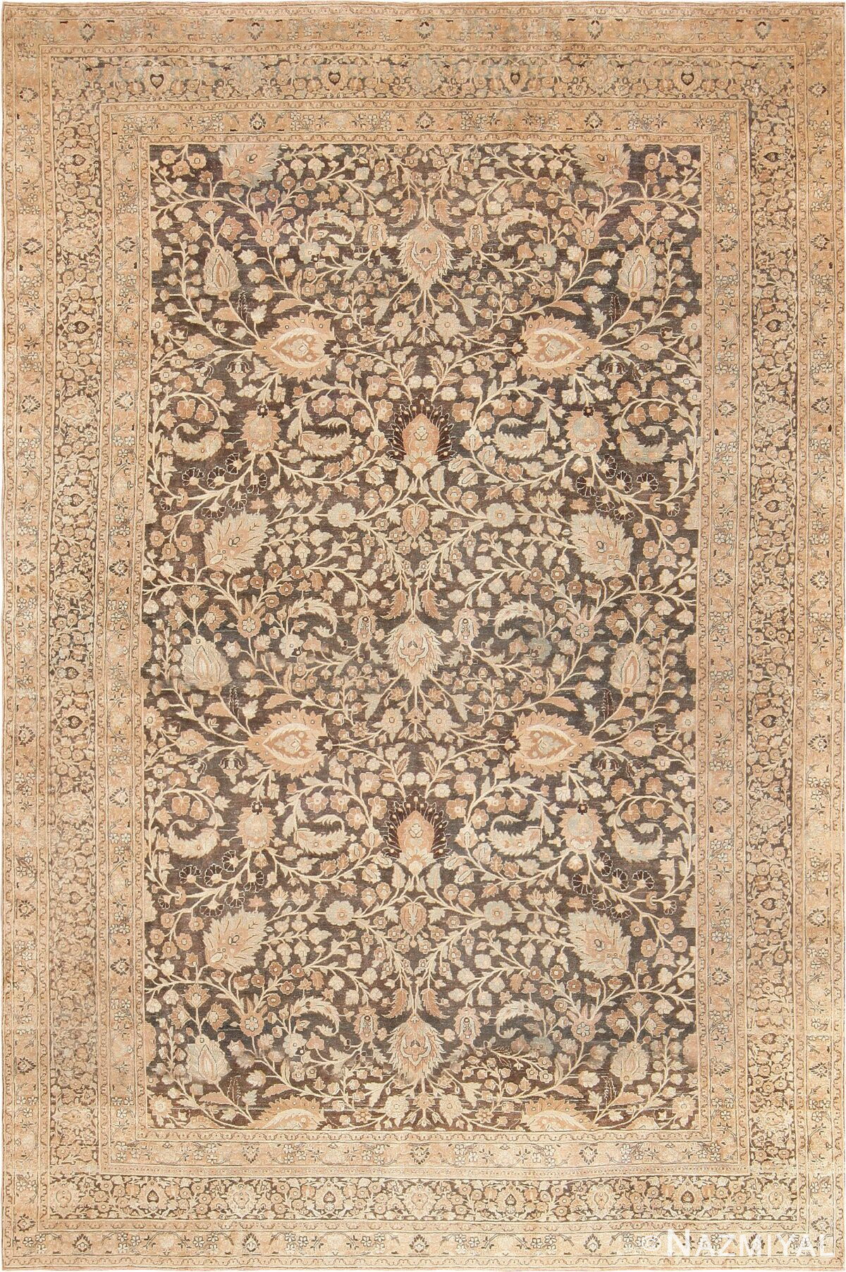 Brown Background Antique Persian Khorassan Carpet 47696 Nazmiyal