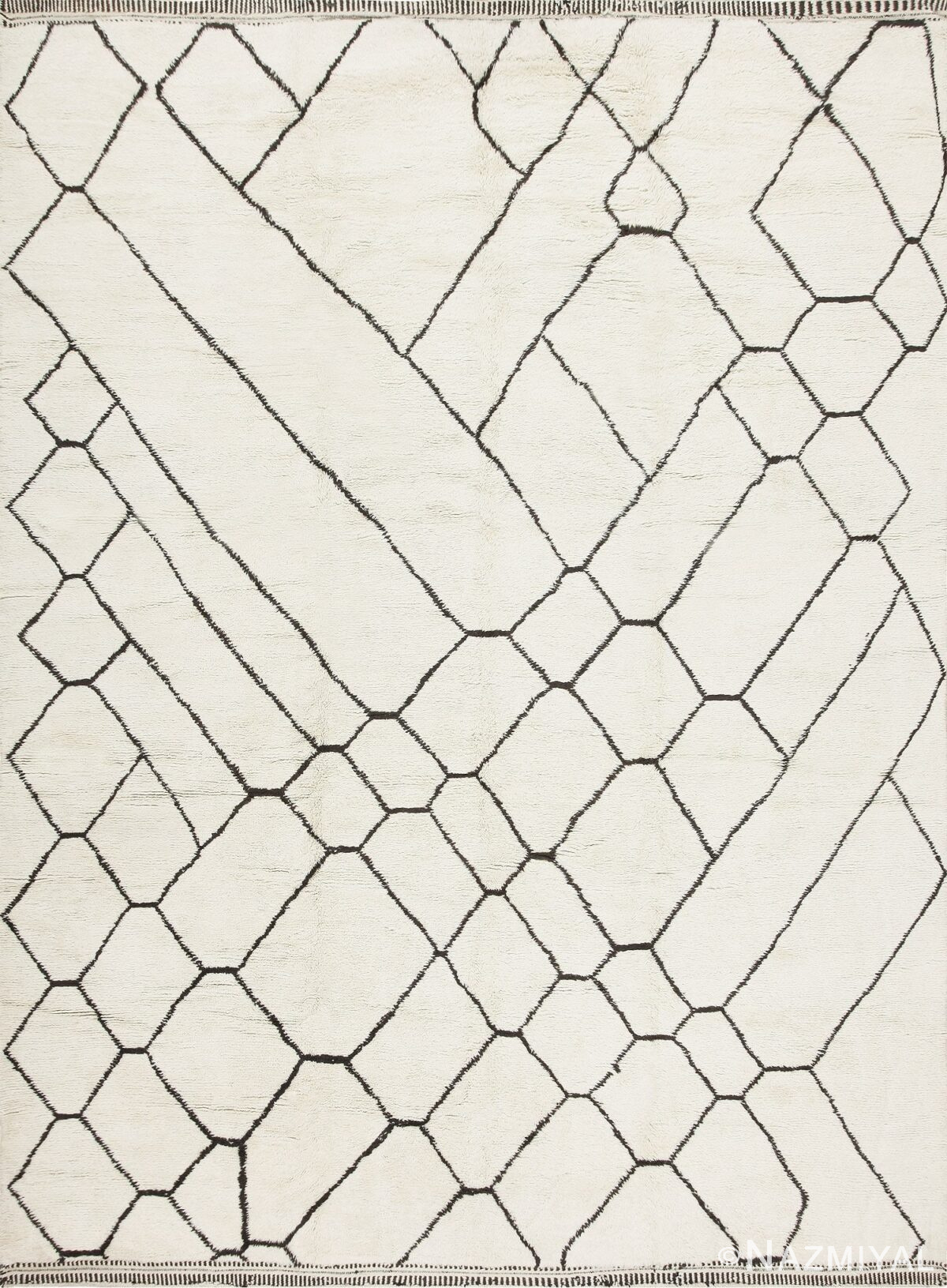 Contemporary Large Beni Ourain Moroccan Rug 47916 Detail/Large View