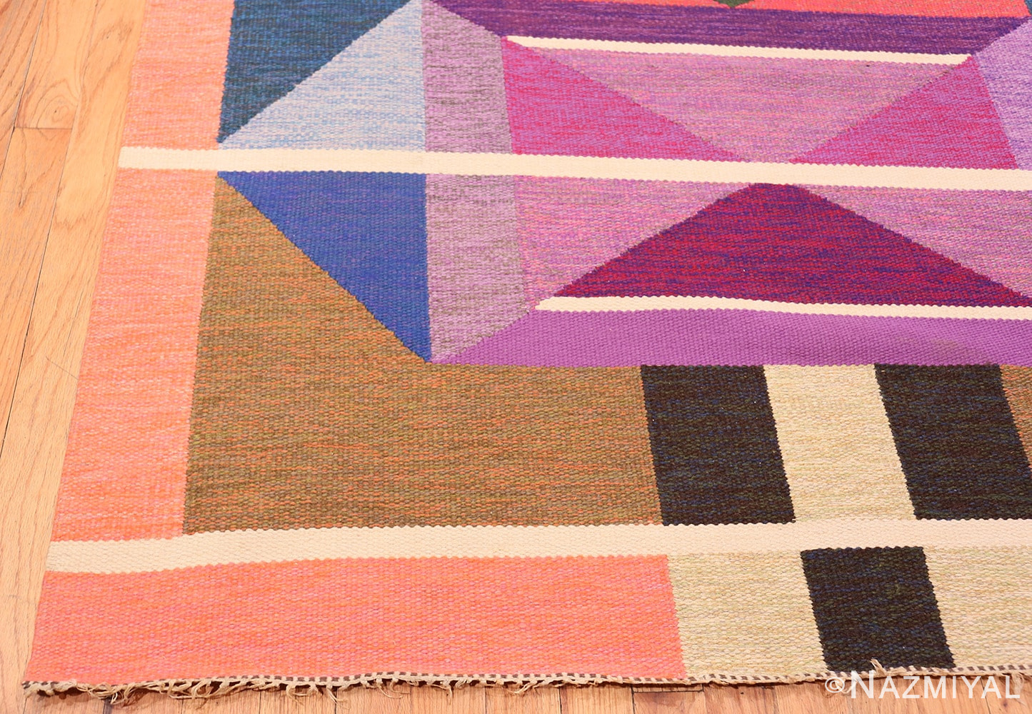 Corner Large Vintage Swedish wide hallway runner rug by A.Osterberg 47667 by Nazmiyal