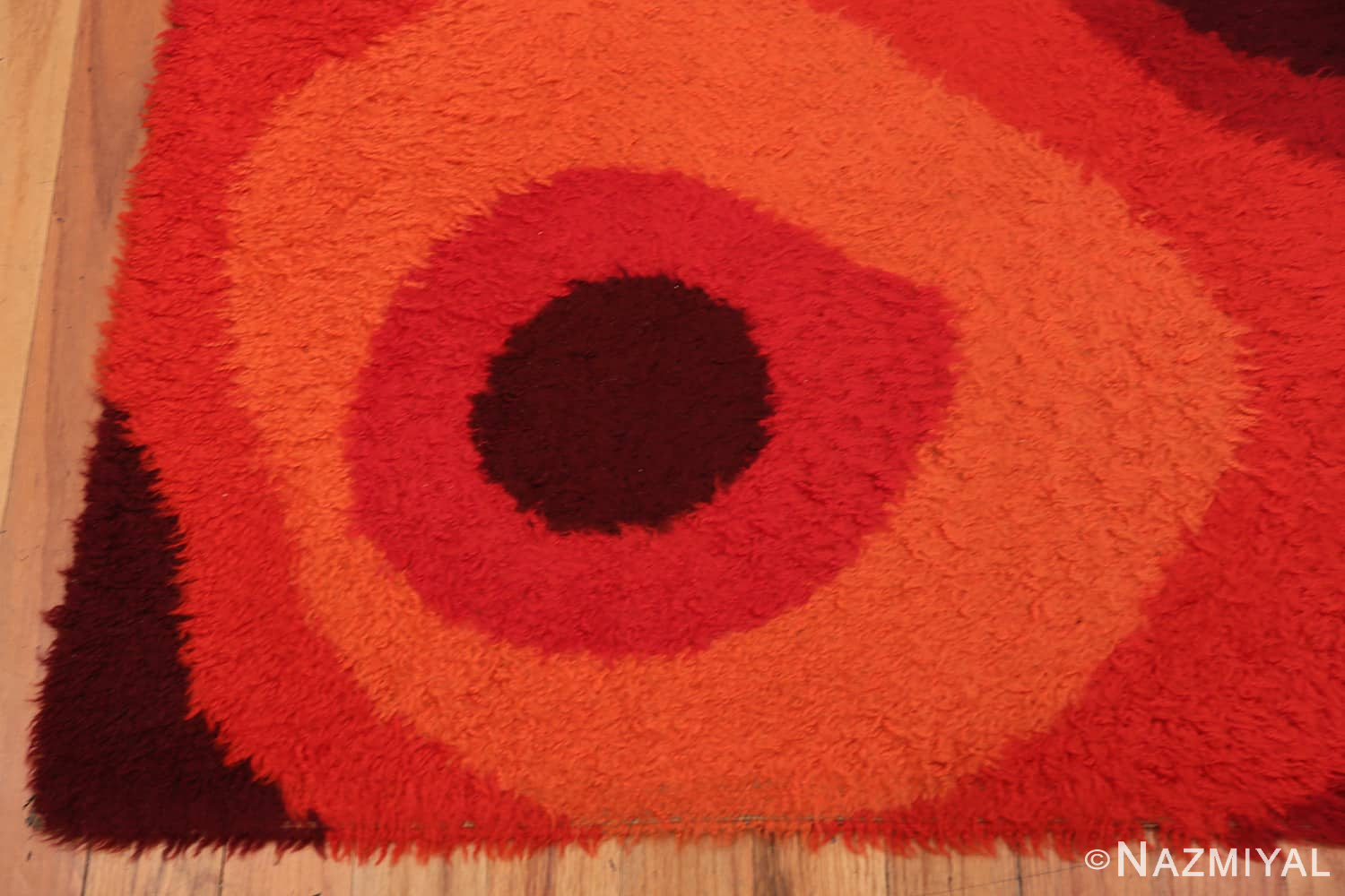 Corner Vintage Scandinavian Swedish Rya rug 47782 by Nazmiyal