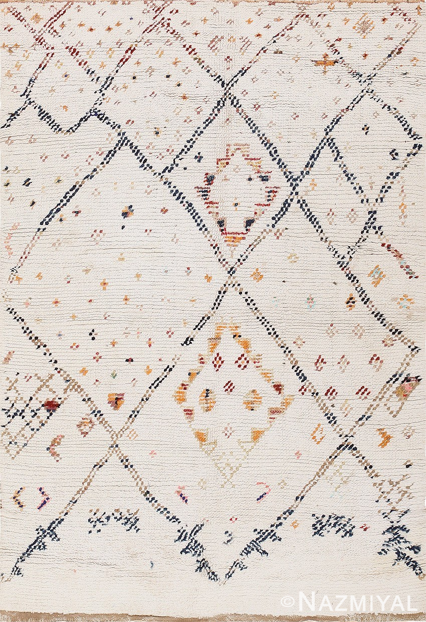 Rare Vintage Cotton Moroccan Rug 47914 Nazmiyal