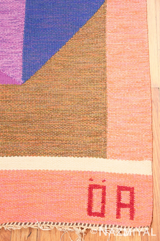 Signature Large Vintage Swedish wide hallway runner rug by A.Osterberg 47667 by Nazmiyal