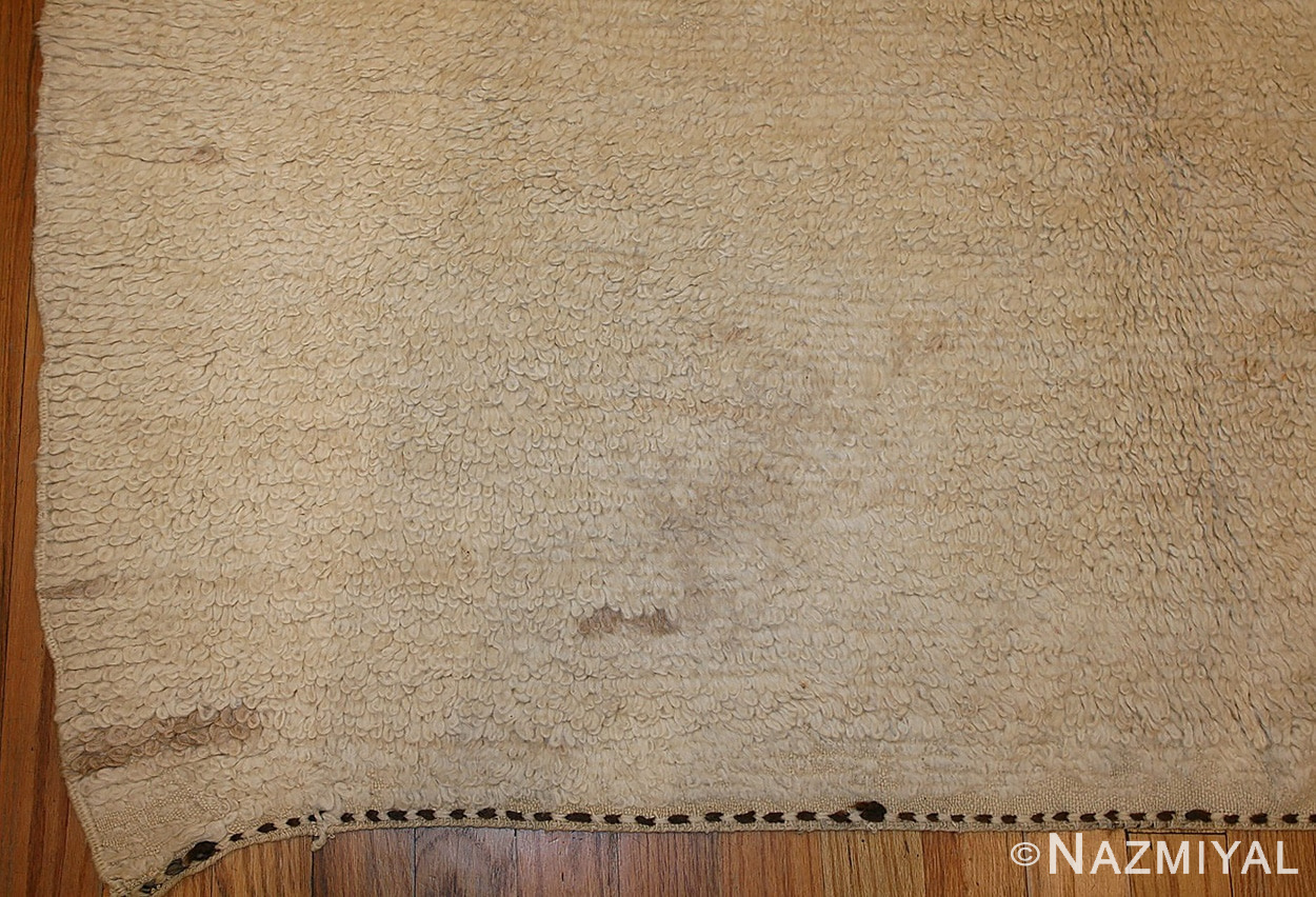 vintage ivory moroccan beni ourain rug 47908 border Nazmiyal