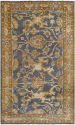 Small Blue Antique Persian Tabriz Area Rug #43012 by Nazmiyal Antique Rugs