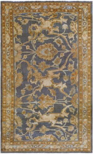 Small Blue Antique Persian Tabriz Area Rug #43012 by Nazmiyal Antique Rugs