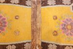 antique saffron yellow chinese saddle rug 47784 design Nazmiyal