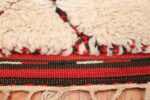ivory background vintage moroccan berber rug 47901 fringes Nazmiyal