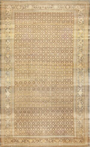 Large Antique Brown Background Persian Malayer Rug 47437 Detail/Large View