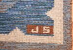 vintage swedish double sided rug 48008 initials Nazmiyal