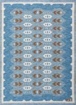 vintage swedish double sided rug 48008 Nazmiyal