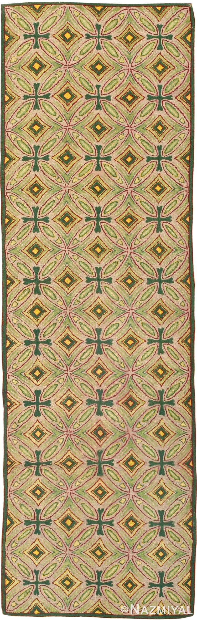 Antique Hooked American Rug 1928 Detail/Large View