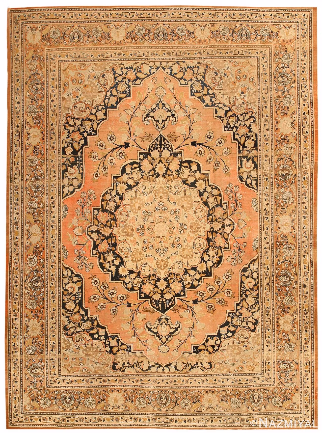 Antique Persian Tabriz Rug 43720 Detail/Large View