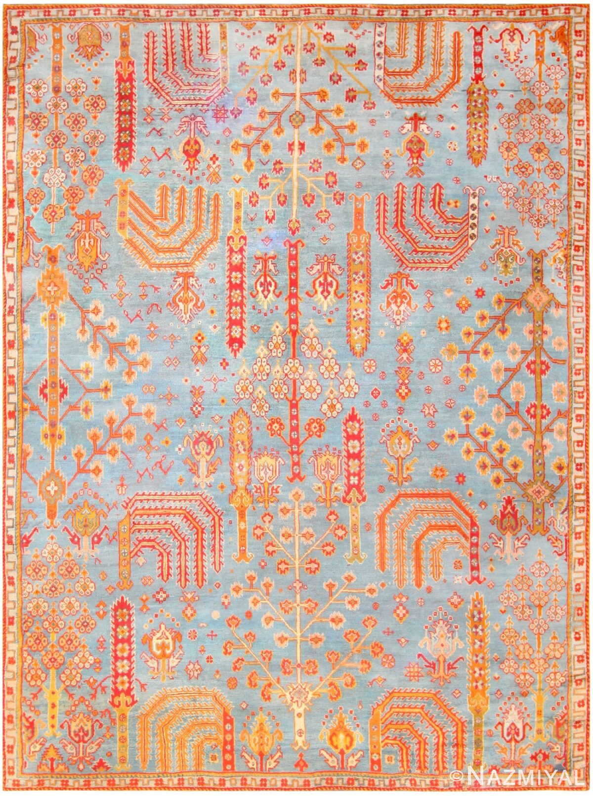 Antique Turkish Oushak Rug 47412 Detail/Large View