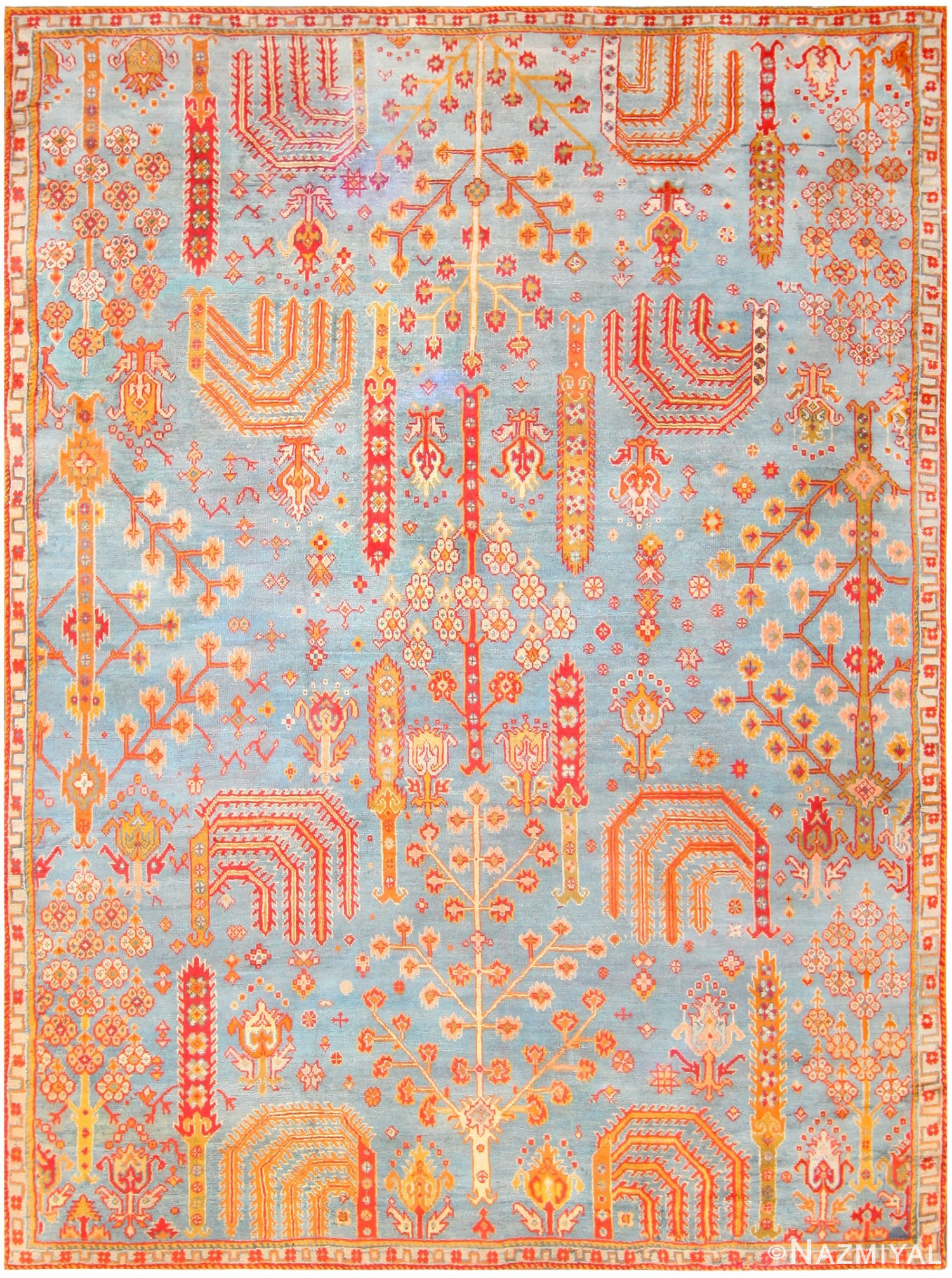 Antique Turkish Oushak Rug 47412 Detail/Large View