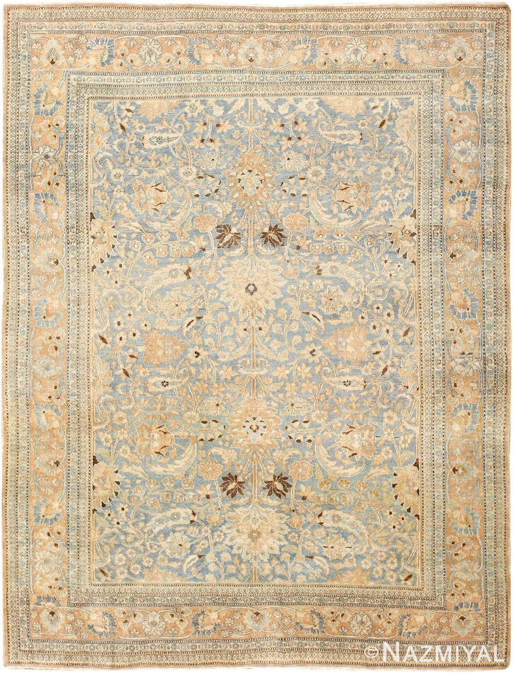 Light Blue Antique Persian Khorassan Rug 47647 Nazmiyal