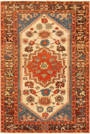 Antique Persian Bakshaish Rug 46542 Nazmiyal