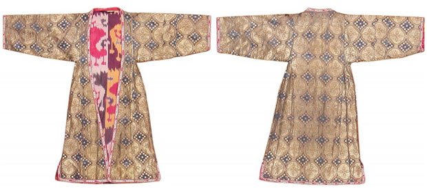 Antique Silk & Metallic Thread Uzbek Dress, from the Nazmiyal Collection.