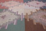 Mid Century Vintage Swedish Flat Woven Kilim Rug 48052 Central Diamonds Nazmiyal