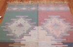 Mid Century Vintage Swedish Flat Woven Kilim Rug 48052 Colorful Top Nazmiyal