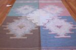 Mid Century Vintage Swedish Flat Woven Kilim Rug 48052 Geometric Field Nazmiyal