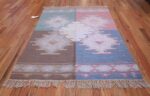 Mid Century Vintage Swedish Flat Woven Kilim Rug 48052 Whole Design Nazmiyal