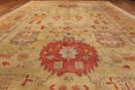 Tribal and Primitive Decorative Antique Turkish Oushak Rug 47260 Floral Field Nazmiyal