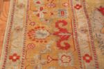 Tribal and Primitive Decorative Antique Turkish Oushak Rug 47260 Red Border Nazmiyal
