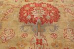 Tribal and Primitive Decorative Antique Turkish Oushak Rug 47260 Red Circle Nazmiyal