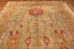 Tribal and Primitive Decorative Antique Turkish Oushak Rug 47260 Top Design Nazmiyal