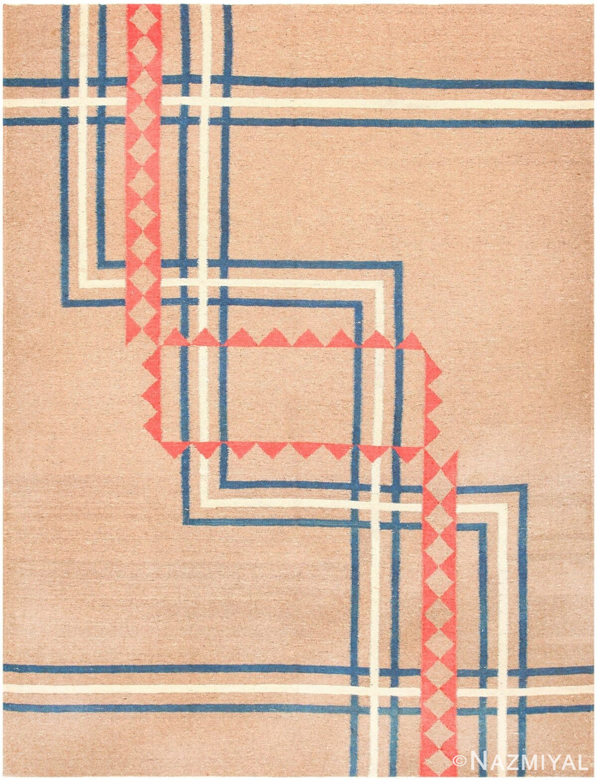 Antique Indian Art Deco Rug 48030 Detail/Large View