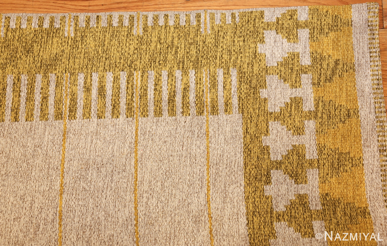vintage double sided swedish kilim rug 48053 corner Nazmiyal