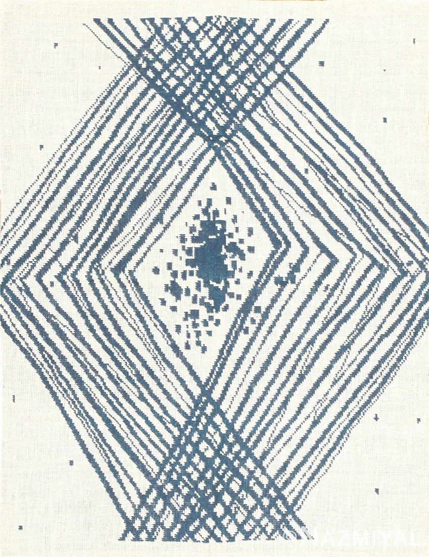 vintage scandinavian double sided swedish tapestry rug 48050 Nazmiyal