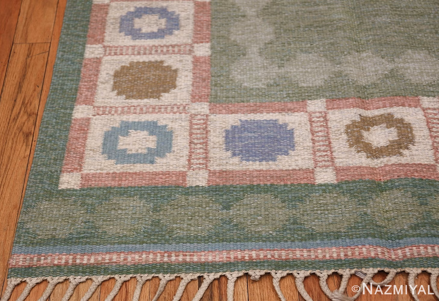 Vintage Swedish Rug by Anna Johanna Angstrom 48048 Pile Green Nazmiyal