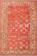 Large Oversized Red Antique Persian Sultanabad Rug 48094 by nazmiyal