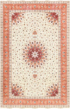 Persian Silk & Wool Tabriz Rug Detail/Large View