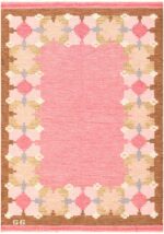 Vintage Pink Swedish Gitt Grannsjo Carlsson Kilim Rug #48047 by Nazmiyal Antique Rugs