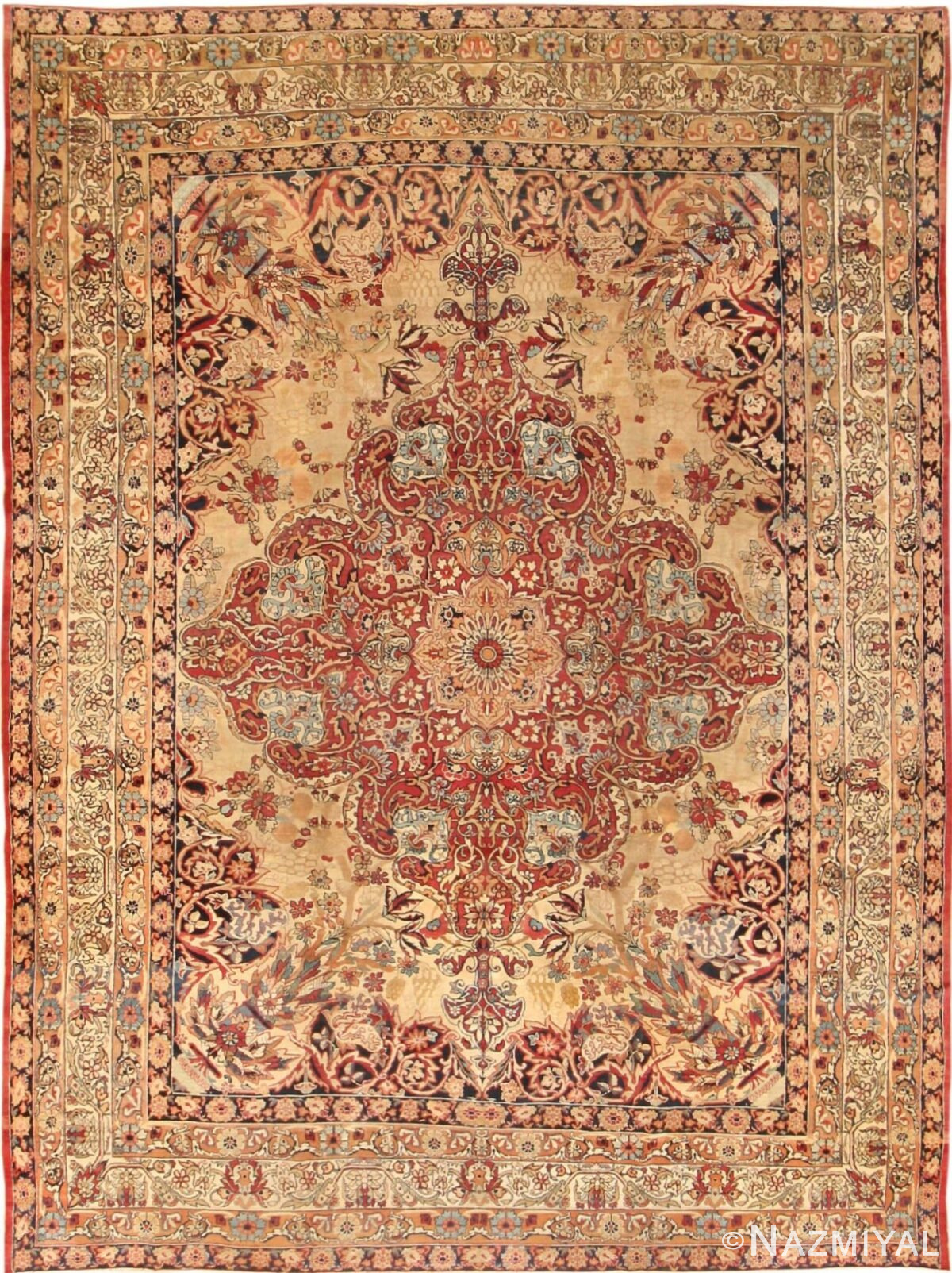 Antique Persian Lavar Kerman Room Size Rug #40523 by Nazmiyal Antique Rugs