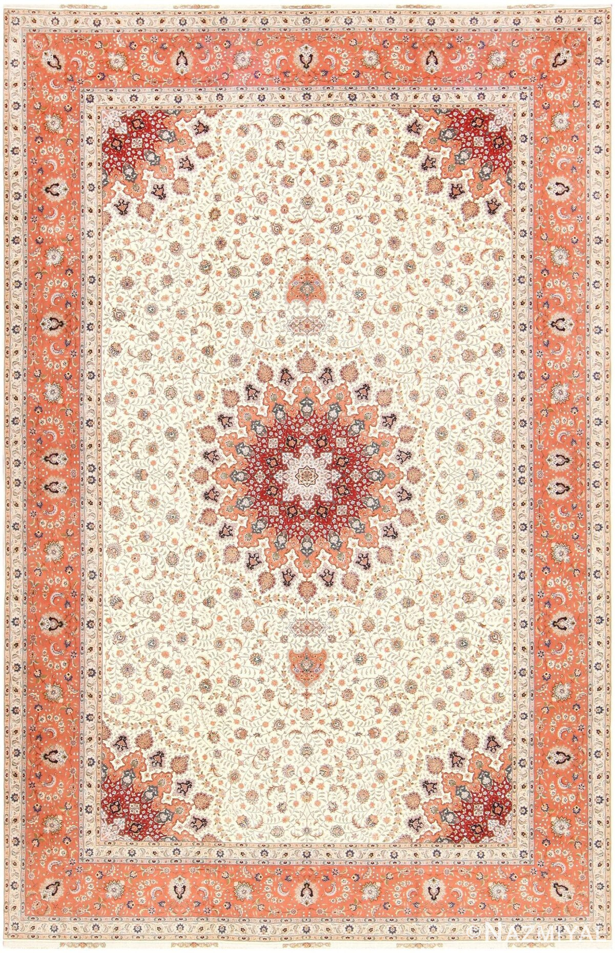 Persian Silk & Wool Tabriz Rug Detail/Large View