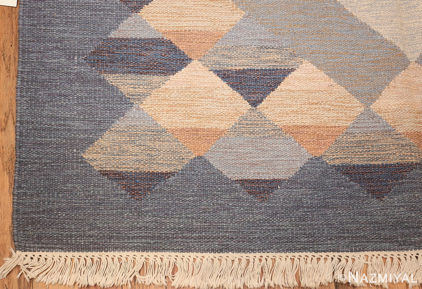 vintage swedish kilim 48110 corner Nazmiyal
