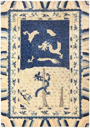 Antique Chinese Dragon Rug 47998 Detail/Large View