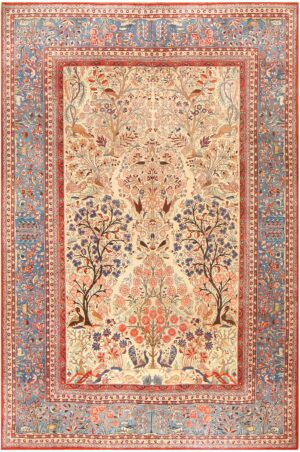 Antique Persian Kashan Dabir Rug 48133 Nazmiyal