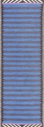 Beautiful Blue Vintage Scandinavian Swedish Runner 47693 Nazmiyal