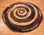 Full vintage round Swedish Rya rug 48193 by Nazmiyal