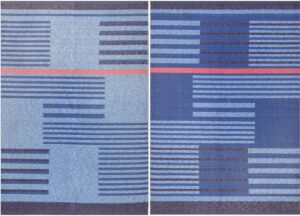 Blue Vintage Double Sided Swedish Kilim 48199 Nazmiyal Antique Rugs