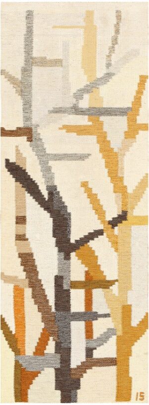 Vintage Swedish Kilim by Ingegerd Silow 48148 Main Image