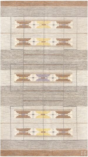 Vintage Swedish Kilim by Ingegerd Silow 48191 Nazmiyal