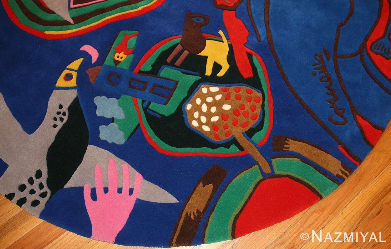 vintage round corneille rug 48201 kitty Nazmiyal